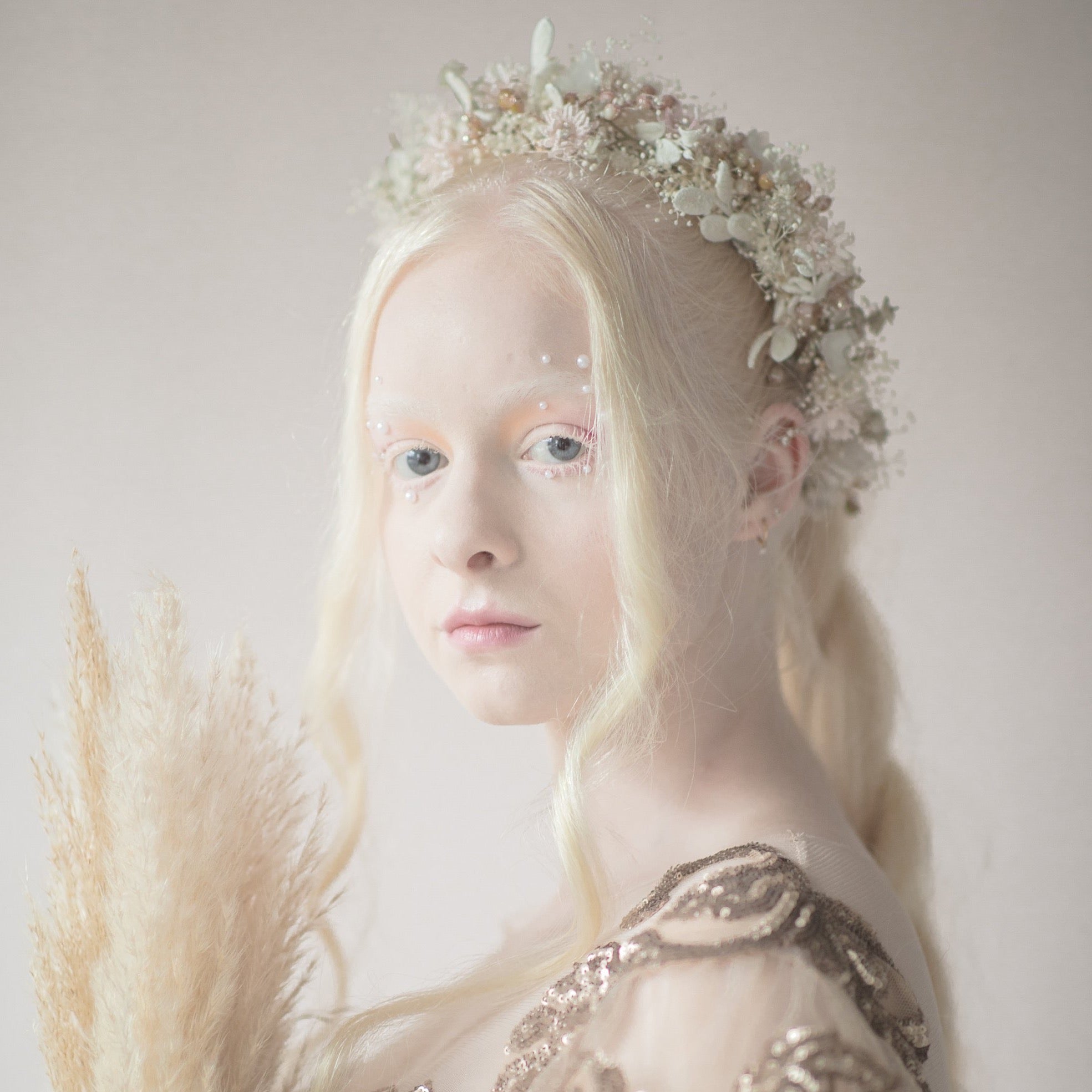 Flower wedding wreath Hair wreath for bride Pastel flower crown accessories White and blush flower crown Romantic hair wreath